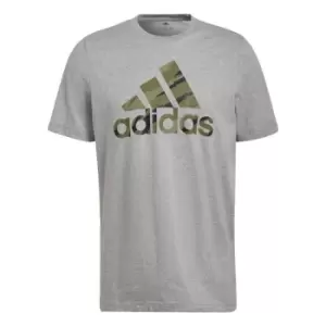 image of adidas Essentials Single Jersey Camo Print T-Shirt Mens - Grey