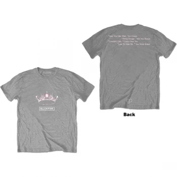 Image of BlackPink - The Album - Crown Unisex Large T-Shirt - Grey