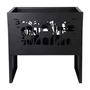 image of Esschert Design Laser Cut Deer Rectangular Firebasket