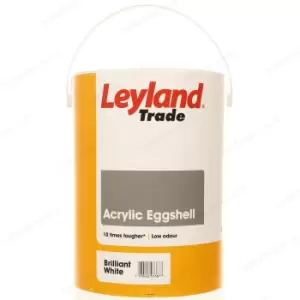 Image of Leyland Trade Acrylic Eggshell Paint, 5L, Brilliant White