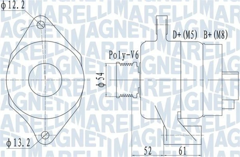 Image of MAGNETI MARELLI Alternator MAGNETI MARELLI 063732049010