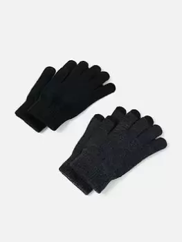 Image of Accessorize 2 Pack Superstretch Touch Glove Blk Grey