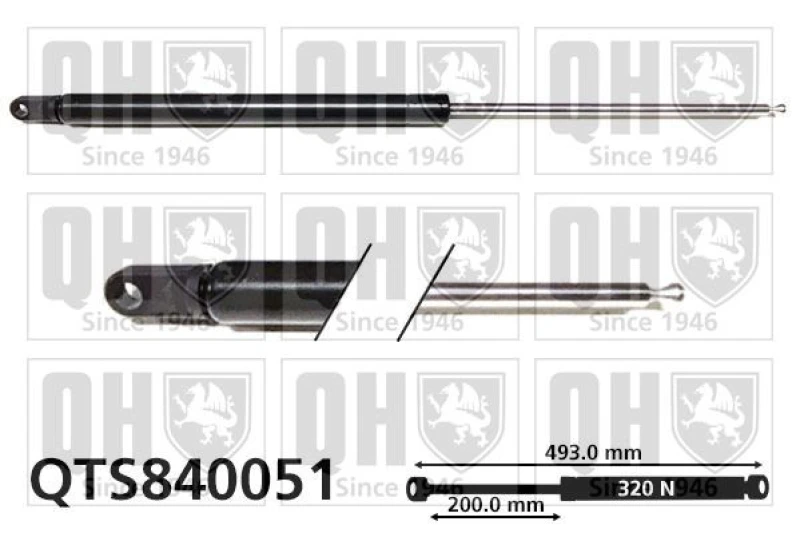 Image of QUINTON HAZELL Tailgate strut QUINTON HAZELL QTS840051