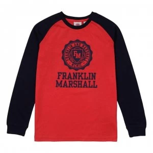 image of Franklin and Marshall Franklin LS Raglan T JB21 - Firey Red