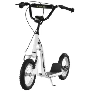 image of Reiten Dual Brakes 12" Metal Frame Adjustable Kick Scooter - White