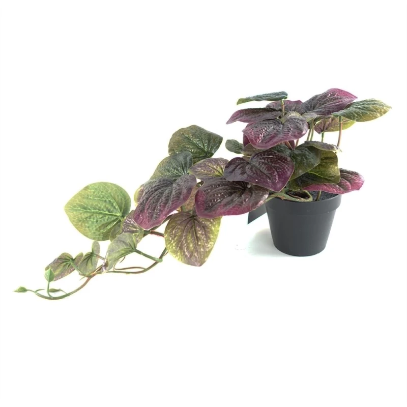 Image of Leaf 35cm Artificial Trailing Purple Potted Pothos Plant Purple