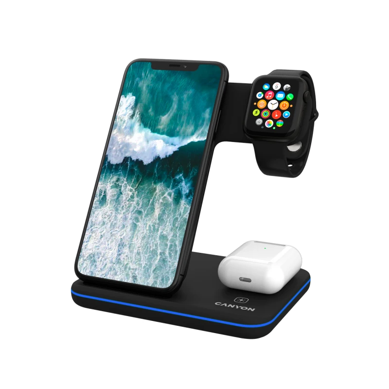 Image of Canyon Wireless Charger Ws-303 15W 3In1 Black CNS-WCS303B-UK