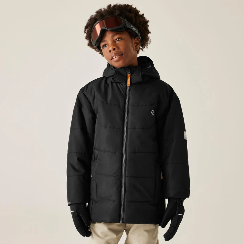 Image of Dare 2b Unisex Kids Explorer Recycled Polyester Ski Insulated Waterproof Jacket Black unisex 5-6yrs
