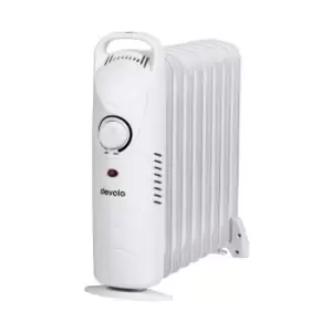 Image of Devola 800W Mini Oil Filled Radiator (9 Fin) White - DVMOR9F08W