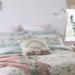 Image of William Morris Strawberry Thief Super Kingsize Duvet Cover, Cochineal Pink