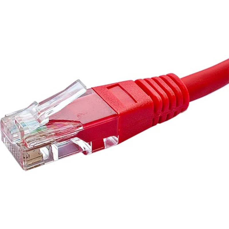 Image of Cablenet 0.3m Cat5e RJ45 Red U/UTP PVC 24AWG Flush Moulded Booted Patc