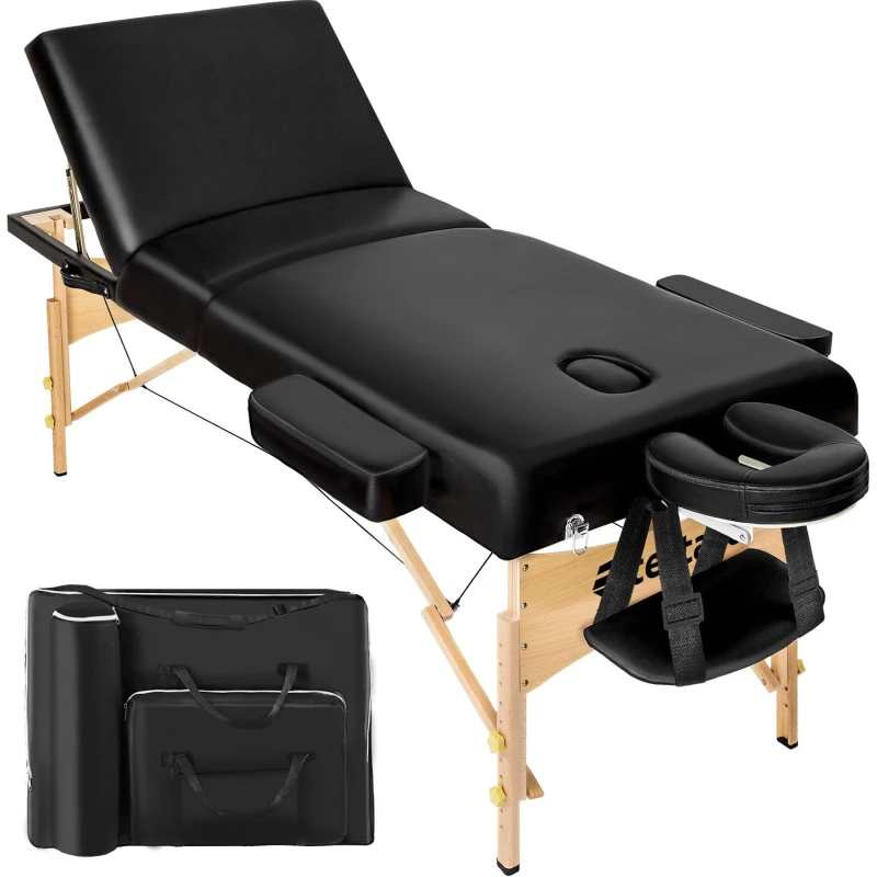 Image of tectake Massage Table Somwang in Black Unisex