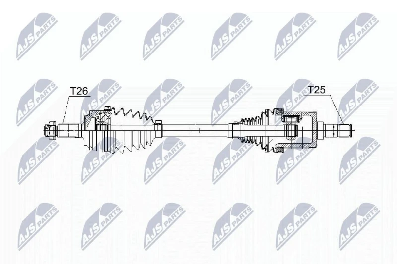 Image of NTY NPW-HD-064 Drive shaft Automatic Transmission, Front Axle Left Drive Shaft (13)