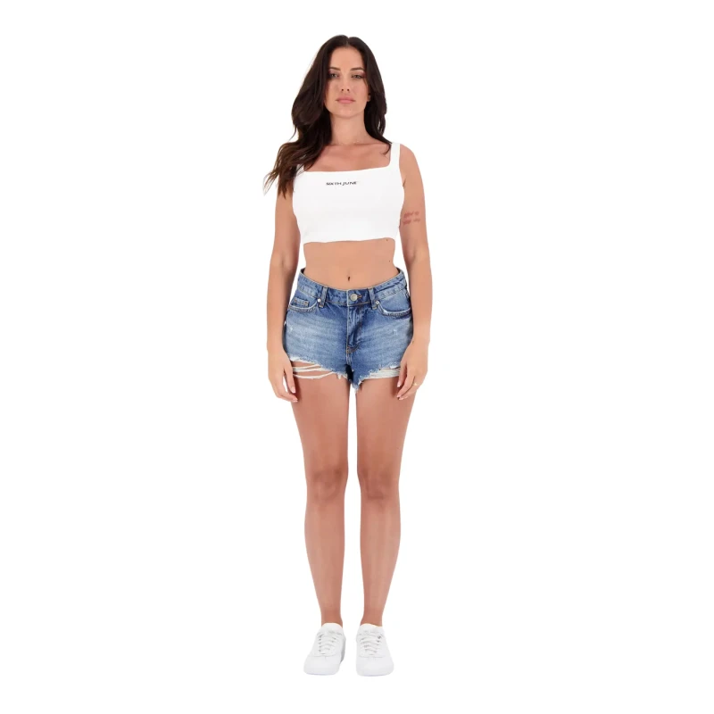 Image of Sixth June Womens ripped denim shorts Sixth June Bleu Female 24