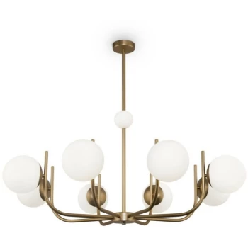 image of Maytoni Modern - Rendez-vous Modern Rendez-vous 8 Light Brass Pendant Ceiling Light Glass Shade