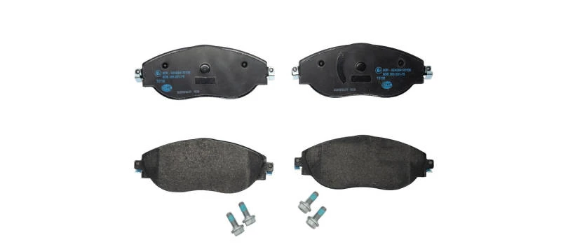 Image of HELLA 8DB 355 031-751 Brake pad set not prepared for wear warning indicator, with brake caliper screws Brake Pad Set,disc brake (402)