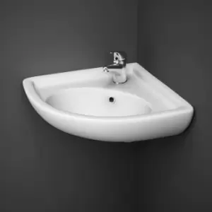 image of RAK Compact Corner Cloakroom Basin 440mm Wide 1 Tap Hole