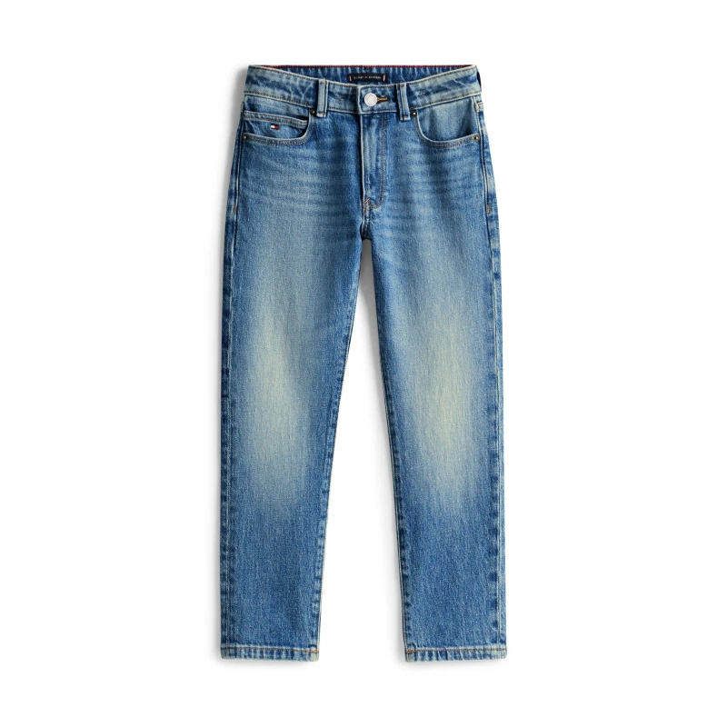 Image of Tommy Hilfiger Kids Durable Denim Straight Leg Jeans Vintage 1BJ male 4Y