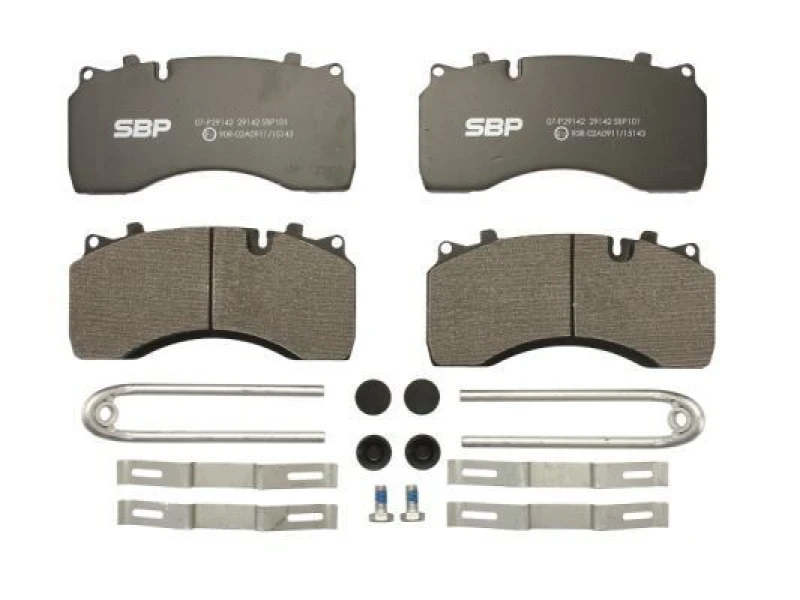Image of SBP 07-P29142 Brake pad set Front Axle, not prepared for wear warning indicator Brake Pad Set,disc brake (402)