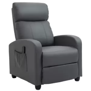 Image of Homcom Recliner Sofa Chair PU Faux Massage Armchair With Remote Control Grey
