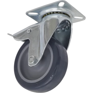 image of Sealey Swivel Plate Total Lock Castor Grey 75mm