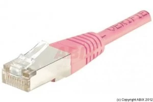 Image of Patch Cord RJ45 CAT.5e F/UTP Pink - 0.15 M Full Copper