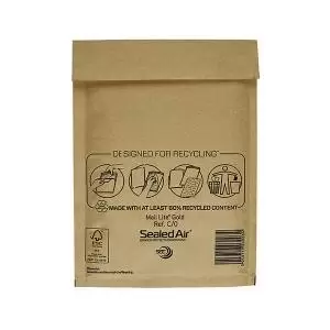 image of Mail Lite Bubble Postal Bag Gold C0-150x210 Pack of 100 101098091