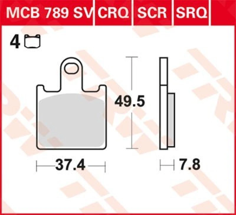 Image of TRW Lucas Racing rubber MCB789CRQ