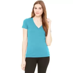 image of Bella Ladies/Womens Triblend Crew Neck T-Shirt (L) (Aqua Triblend)