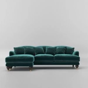 Image of Swoon Holton Velvet Corner Sofa - Left Hand Side - Corner Sofa - King Fisher