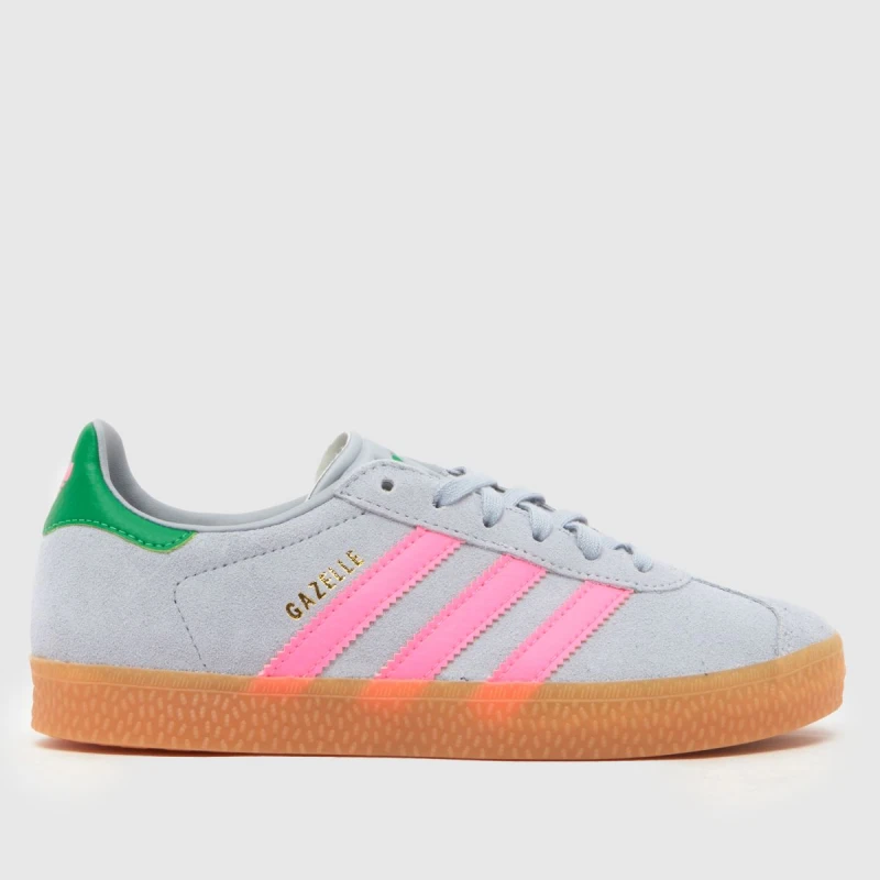 Image of adidas Silver Gazelle Girls Junior Trainers Silver UK 12 (EU 30½)