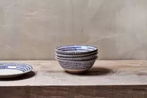 Image of Nkuku Indigo Drop Cereal Bowl Tableware Blue 6 x 17cm (Diameter)