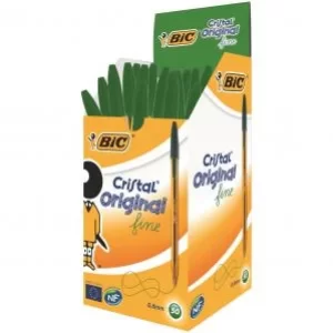 image of Ballpoint Pen Cristal Bic Fine Pack 50 Green 149476