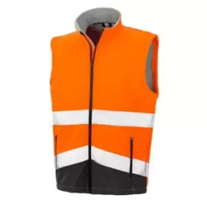 Image of Result Adults Safe-Guard Printable Safety Soft Shell Gilet (3XL) (Fluorescent Orange/Black)