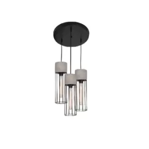 image of Ayios Ceiling Cluster Pendant 3 Light Concrete Steel