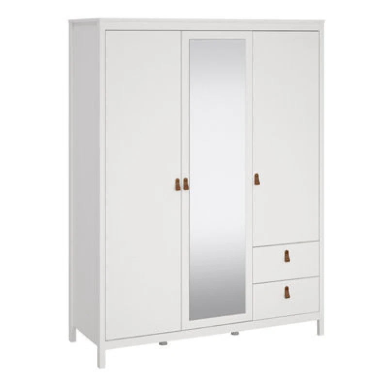 Image of Furniture To Go Barcelona Wardrobe With 2 Doors + 1 Mirror Door + 2 Drawers White