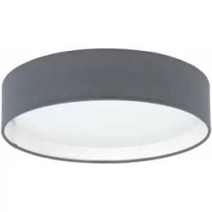 image of Loops - Flush Ceiling Light Colour White Steel Shade Grey & Plastic Bulb LED 11W