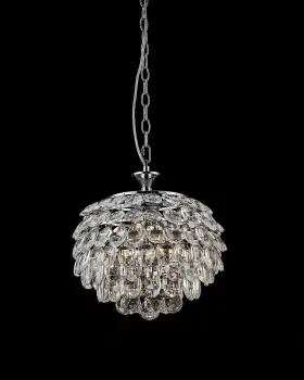 image of Adaliz 3 Light Chrome Ceiling Crystal Pendant