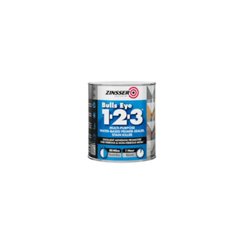 Image of ZINSSER Zinsser Bulls Eye 1-2-3 - Primer-sealer - Stain Killer - 500ml - Grey ZN7041353E1
