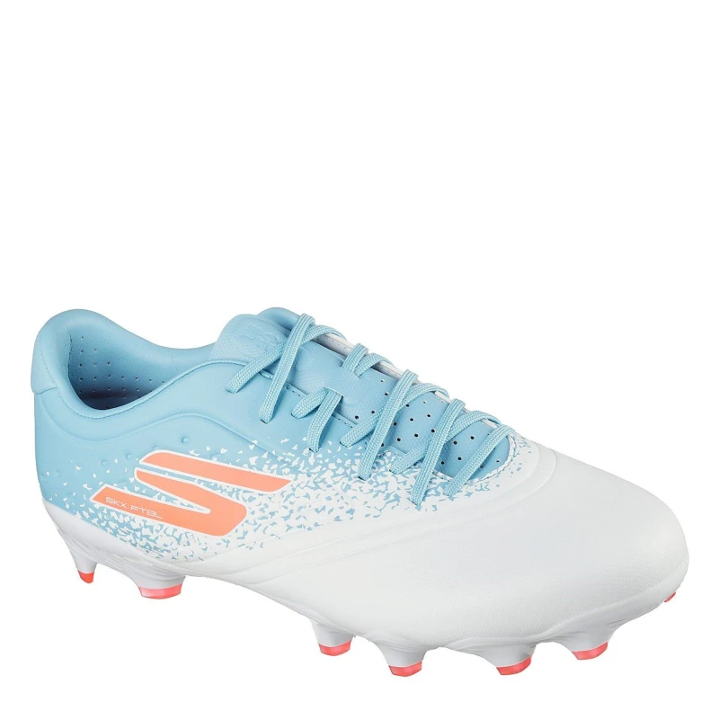 Image of Skechers Razor Adults Academy Firm Ground Football Boots White/Blue male 7 (41)
