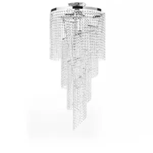 Image of Elica 4 Light Ceiling Light, Crystals