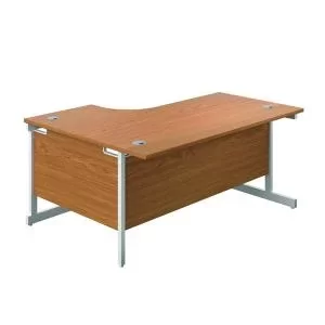 image of Jemini Radial Right Hand Cantilever Desk 1800x1200x730mm Nova OakWhite