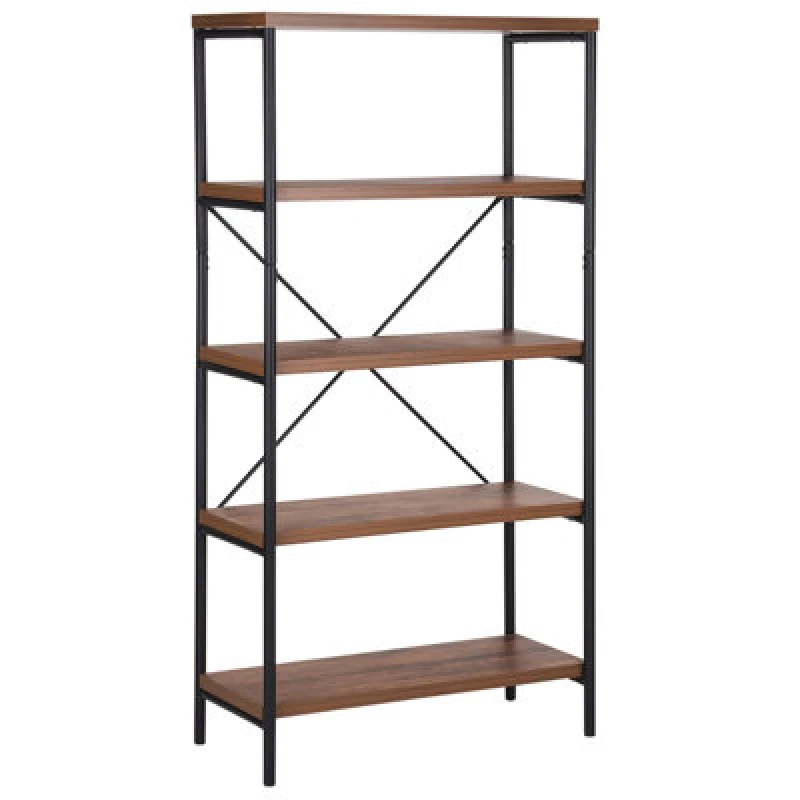 Image of Beliani 4 Tier Shelving Unit Brisbane 160 Cm Dark Brown