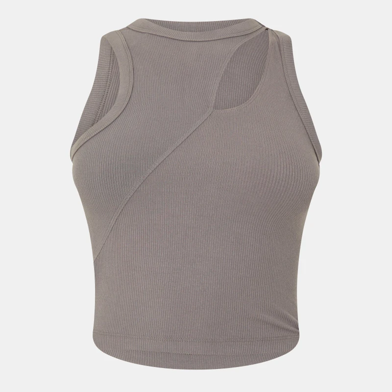 Image of Jack Wills Spliced Rib Tank - Grey Grey 6