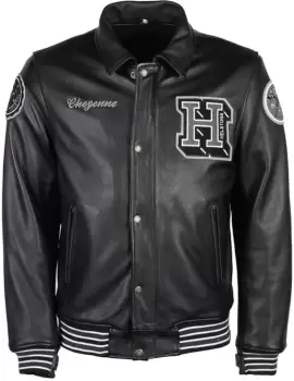 Image of Helstons Cheyenne Motorcycle Leather Jacket, black, Size 2XL, black, Size 2XL