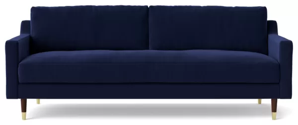 image of Swoon Rieti Velvet 3 Seater Sofa - Ink Blue