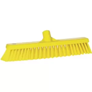 image of Vikan Broom, width 410 mm, soft/hard, pack of 10, yellow