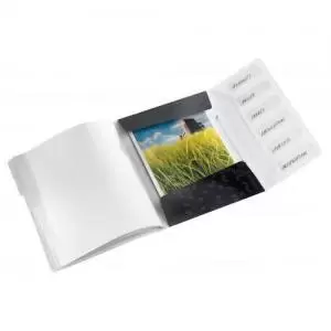 Image of Leitz WOW Divider Book. Polypropylene. 6 tabbed dividers. A4. Black