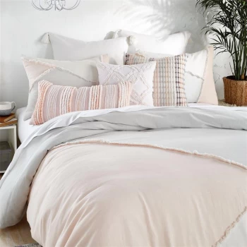 Image of Peri Home Colorblock Fringe Pillow Case Std Multi - MULTICOLOURED