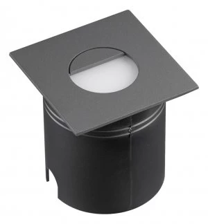 Image of Recessed Wall Lamp Square Eyelid, 3W LED, 3000K, 210lm, IP65, Anthracite, Driver Included